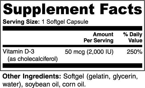 SAI Vitamin D3 2,000 IU - SAI